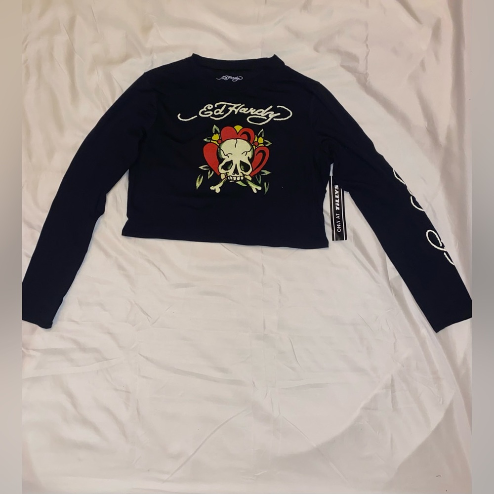 Ed Hardy Crop Top Long Sleeve